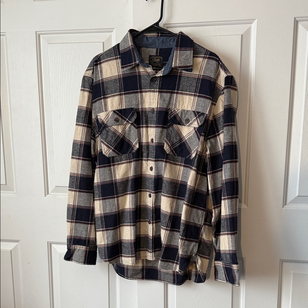 Jachs Black and Cream Plaid Button Down Shirt